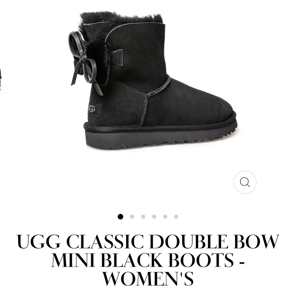 Ugg boot double bow mini black size 5